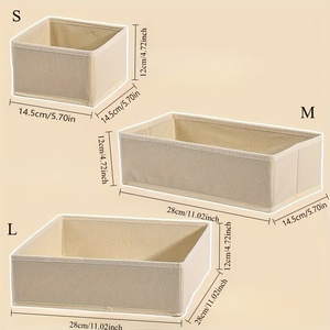 Lot de 4 boîtes de rangement modernes pliables en <span class=keywords><strong>tissu</strong></span> pour tiroirs et armoires, séparateurs de vêtements, sous-vêtements, chaussettes et soutiens-gorge, sans électricité requise LG-Q033 - Product Image 6