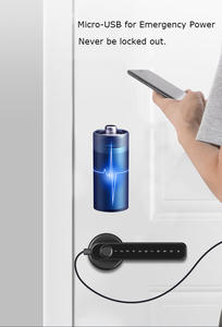 Serrure de porte intelligente à déverrouillage par une seule touche, serrure numérique intelligente avec empreinte digitale, WiFi, pour porte en bois, intérieur, extérieur, porte d'entrée - Product Image 4