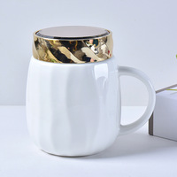 Tasse en céramique en nid d'abeille de 460ml avec infuseur et couvercle thermique Couvercle miroir Tasse à thé Essentiels de bureau pour Instagram et TikTok