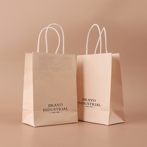 Bolsas de Regalo de Papel con Logotipo Personalizado de Lujo <span class=keywords><strong>Bravo</strong></span> Packaging, Bolsas de Papel Kraft Ecológicas para Cosméticos, Joyería, Bodas y Fiestas - Product Image 1