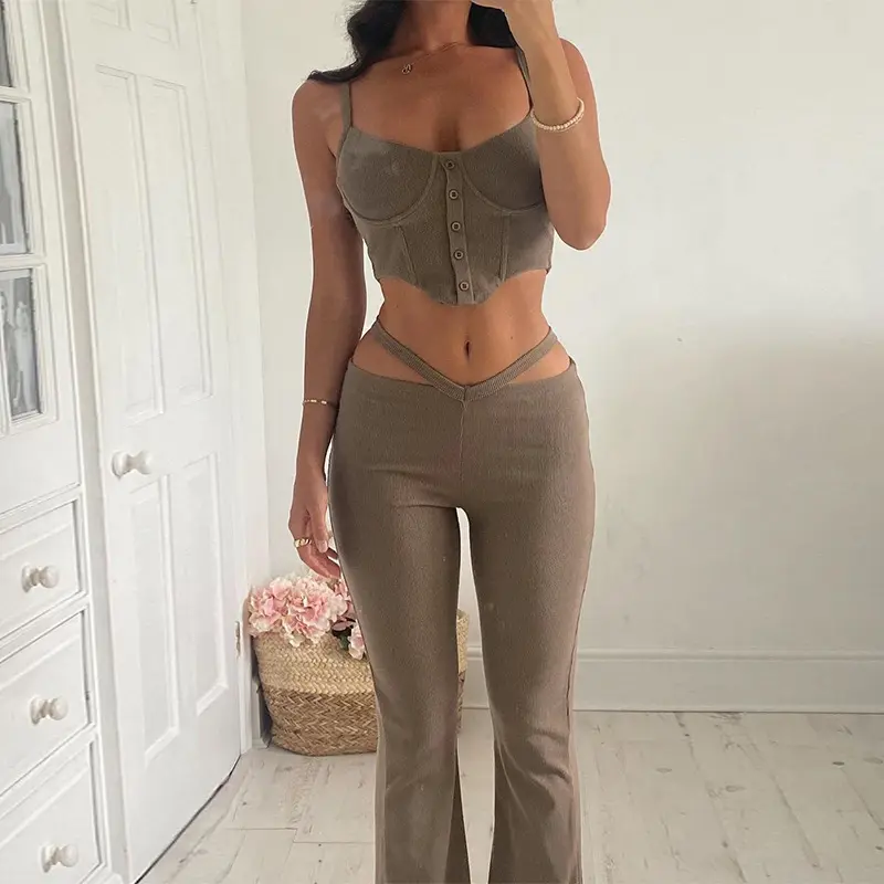 FS5033D Offre Spéciale haut Et pantalon sexy Ensembles femmes deux Pièces Tenues