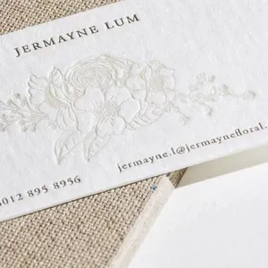 Business Card Embossed Paper Luxury Embossed 450g Cotton Paper Cardboard Name Custom Printing Paper Business Card