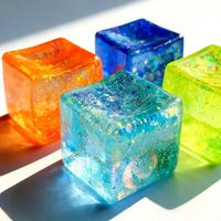 Jouet anti-stress souple transparent brillant pour adultes, cube à presser en maltose, aide à calmer les émotions