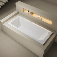 Baignoire encastrée en acrylique Gurgle, design intégré, finition polie, vente en gros directe d'usine