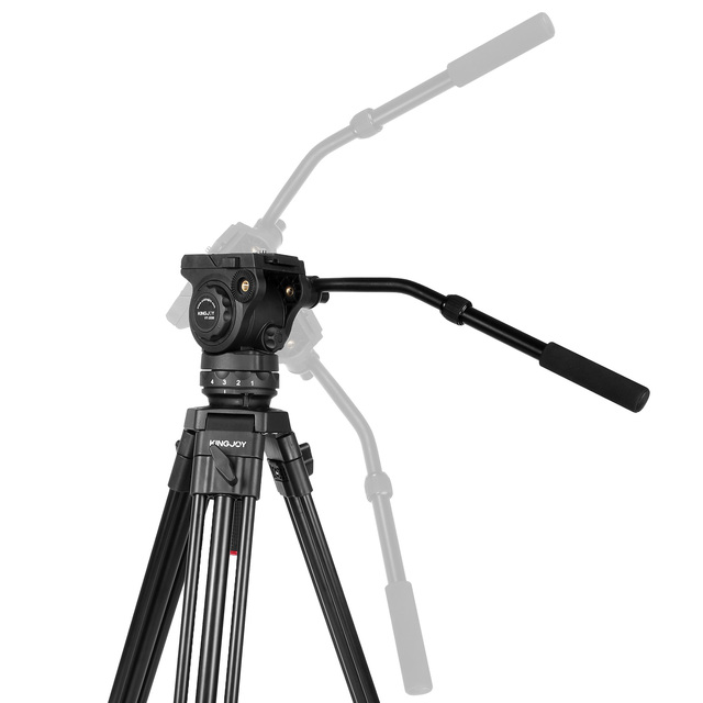 KINGJOY Professional Coman Aluminium Video DSLR Flexible Tripod With Fluid Ball Head Q5S