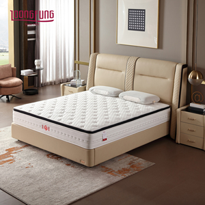 Lit rembourré en cuir véritable LOONGFUNG avec <span class=keywords><strong>sommier</strong></span> en bois de pin renforcé, <span class=keywords><strong>sommier</strong></span> robuste, ensemble de meubles de chambre à coucher - Product Image 1