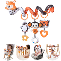 Tumama enfants berceau hochet jouets noir et blanc lit poussettes en peluche suspendus hochets jouet doux renard pingouin activité landau spirale jouets
