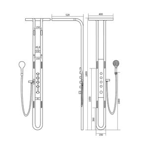 <span class=keywords><strong>Colonne</strong></span> de <span class=keywords><strong>douche</strong></span> murale intelligente en acier inoxydable 304, finition or brossé, avec jets cascade <span class=keywords><strong>SPA</strong></span> pour massage de salle de bain - Product Image 6