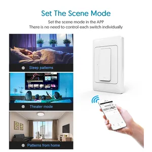 Interrupteur intelligent WiFi KS811F AU/US, interrupteurs muraux en plastique, fil neutre requis, indicateur LED, compatible Alexa et <span class=keywords><strong>Google</strong></span> <span class=keywords><strong>Home</strong></span> - Product Image 3