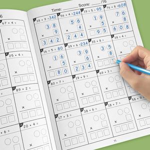 Hoja <span class=keywords><strong>de</strong></span> Trabajo <span class=keywords><strong>de</strong></span> Matemáticas para 3.º y <span class=keywords><strong>4</strong></span>.º Grado: Práctica <span class=keywords><strong>de</strong></span> Suma, Resta, Multiplicación <span class=keywords><strong>de</strong></span> Doble Dígito, División y Fracciones - Product Image 1