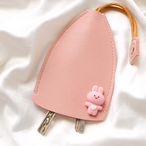 Jolie pochette pour clés de voiture, design universel en forme de lapin rose, pour femmes, usage quotidien - Product Image 5
