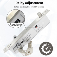 Serrure à pêne magnétique électrique Serrure de porte électronique Serrure à mortaise électromagnétique avec cylindre à clé Retard de temps NO Type Fail Secure