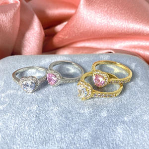 Cincin Perak Murni 925 FOXI Produsen Perhiasan Berkualitas Tinggi Cincin Batu Zirkon 5A Cincin Hati Abadi Pertunangan Janji untuk Wanita - Product Image 6