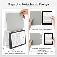 Étui de protection magnétique détachable pour Kindle Paperwhite 13e génération 2026 7 pouces en cuir PU avec coque arrière transparente en TPU