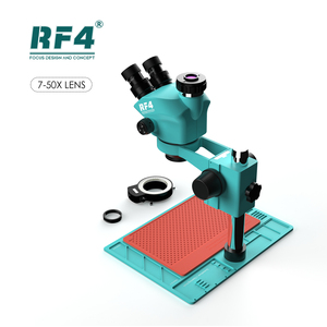 RF4 RF7050-PO4 Stereo Trinocular <strong>Microscope</strong> 7-50X Continuous Zoom with 144 LED Light Multifunctional Aluminum Alloy Repair Base - Product Image 6