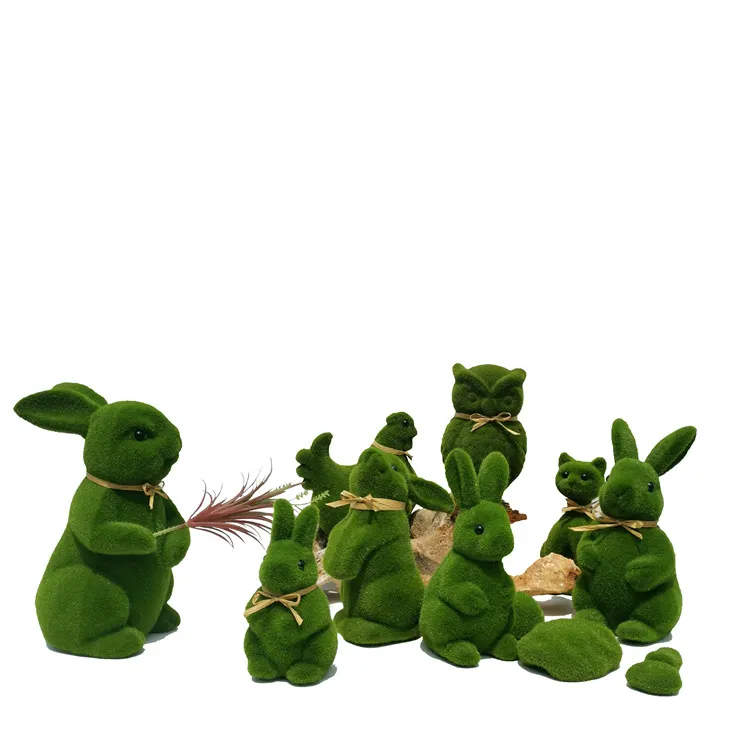 Simulated moss forest series moss rabbit forest series animal wedding plant wall shopping window decoration