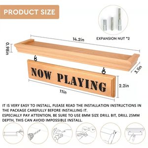 Cross-border wooden record display rack, vinyl record holder, American style record <b>shelf</b>, wall storage rack - Product Image 4