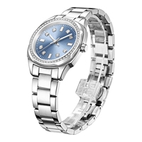 Harga Pabrik Grosir Jam Tangan Wanita Mewah Berhias Batu Jam Tangan Logo Kustom Berlian Mossinate Jam Quartz Cantik untuk Wanita Online
