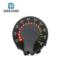 Cargador Rápido Dual USB 4.8A para Auto y Moto, 12-24V, Impermeable, con Pantalla a Color y Modificación de Voltaje, Diseño de Lámpara de Carreras
