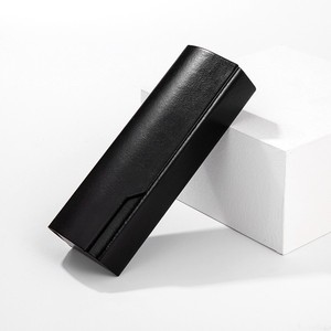 Estuche para gafas rectangular rosa sólido, estuche plegable de cuero con tapa abatible para guardar gafas, otoño 2023 - Product Image 5