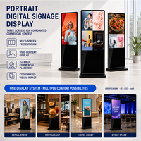 Kiosque d'affichage numérique autonome 43/55/65 pouces, écran publicitaire LCD portrait commercial pour les entreprises de vente au détail