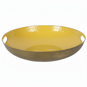 Elegante Bandeja de Hierro Metálica Grabada a Mano con Acabado de Latón Antiguo para Servir Té, Café y Aperitivos con Sofisticación - Product Image 1