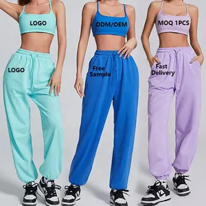 Recycelter Stoff 2 Stück Frauen rücken freier BH und Jogger Workout Outfits Set Frauen Yoga Gym Workout Lounge Pants Set