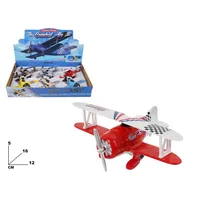 Avions classiques de combat en métal moulé sous pression, modèle d'avion jouet à l'échelle 1:16, 16 cm, biplan rouge, MAZZEO GIOCATTOLI