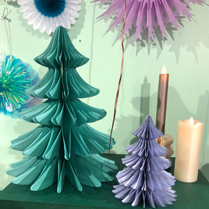 30cm <b>Small</b> <b>Christmas</b> Art Paper <b>Tree</b> Flat Santa Design Indoor and Outdoor Centerpiece Decoration Lighting Gift Box Supplies - Product Image 3