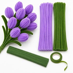 <b>Pipe</b> Cleaners for Craft Fuzzy Sticks Flower Core Gardening <b>Tape</b> DIY Chenille Stems Customized Color Size Mother's Day Tulip - Product Image 6