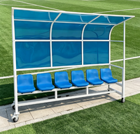 Abri mobile pour équipe de football avec toit en polycarbonate, banc portable pour les joueurs réservistes, pour utilisation sur les terrains de sport et les stades