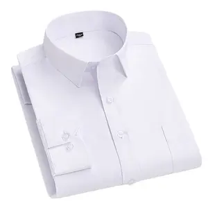 Camisas de vestir formales para hombre, camisa de estilo de oficina Social, sólida, informal, a la moda, venta al por mayor