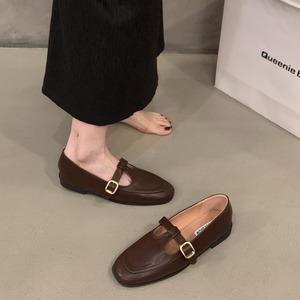 Scarpe in Pelle con Punta Quadrata Stile Inglese, Nuove <span class=keywords><strong>Mary</strong></span> <span class=keywords><strong>Jane</strong></span> <span class=keywords><strong>Nere</strong></span> Sottili da Donna per Primavera e Autunno - Product Image 2