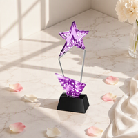 Trophée en cristal étoilé coloré, gravure laser personnalisée, trophée de récompense pour cérémonie d'entreprise, compétition sportive, cadeaux