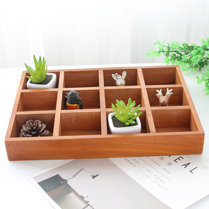 Les anciennes manières boisé 12 cas recevoir une boîte vivre dans table organiser table cosmétique reçoivent une boîte - Product Image 4