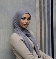 Vente en gros de foulard en jersey de coton 180*70cm enveloppement extensible pour la tête, châle opaque doux hijab en jersey de mousseline pour femmes, livraison directe