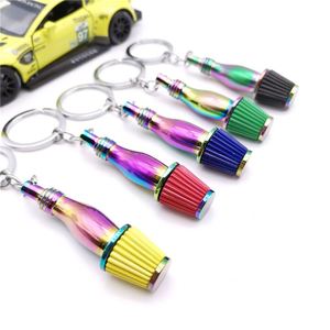 1 pièce Porte-clés de voiture en métal chromé NEO, design moyeu de roue, bouteille de gaz azote, amortisseur, sifflet, Dropshipping - Product Image 3