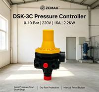 Contrôleur de pression de pompe automatique 3C avec manomètre et protection contre la marche à sec, 220V 16A, interrupteur de pression pour pompe à eau domestique