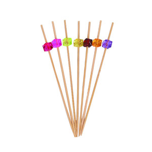 Brochettes à fruits jetables écologiques en bambou, <span class=keywords><strong>cure</strong></span>-dents en forme de diamant <span class=keywords><strong>argent</strong></span>é avec motif lanterne et ballon de football, fournitures de fête - Product Image 5