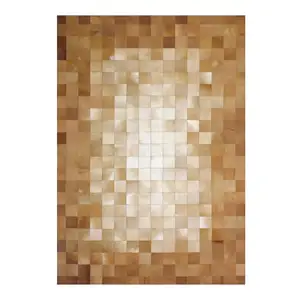 genuine leather fur rugs Hand-made of leather and cowhide Patchwork rug Customizable size modern rug animal fur mat