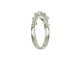 Anillo Cruzado de Oro Blanco de 18K con Diamantes y Piedras Dispersas, Joyería Moderna para Mujer - Product Image 2