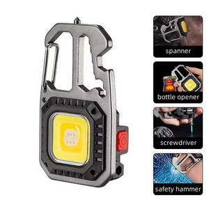 Keychain Đa Chức Năng Làm Việc Ánh Sáng <span class=keywords><strong>COB</strong></span> Xách Tay Có Thể Sạc Lại Với Móc Búa Mở Screwdrivrt Cho Cắm Trại Sửa Chữa Khẩn Cấp - Product Image 3