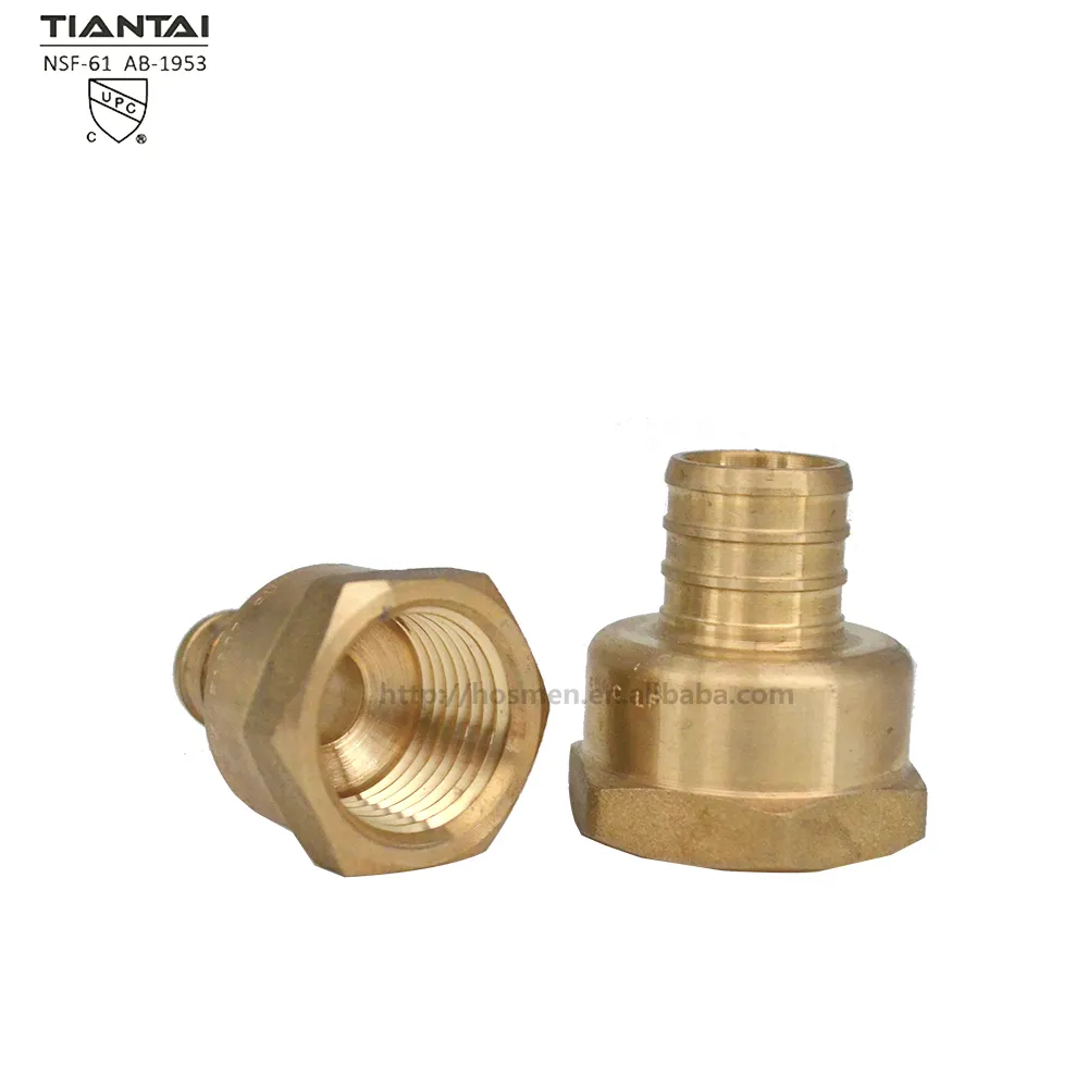 3/4 Inch Female Thread Lead Free Adapter Pipe Fitting Brass Plumbing PEX Barb Crimp Fitting