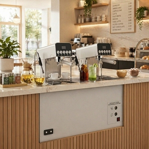 Cafetera Eléctrica Comercial de Alta Gama, Semiautomática, de Doble Grupo, con 2 Calderas de 11L+1L, Programable y Multifuncional para Hoteles - Product Image 1
