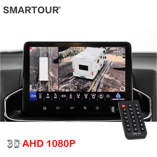 Smartour AHD 1080P VGA Panoramic 3D 4K Reverse Camera Night View 360 Degree Bird's Eye System for RV Car DVR Recording Parking
