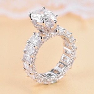 Sun Star TL-407 Nouveauté Vente en gros Bague de fiançailles pour femme plaquée rhodium avec zircone cubique taille poire grande taille certifiée CMA - Product Image 4