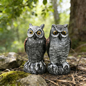 Lot de 2 Décorations Extérieures d'Halloween en PE, Effigies de Hiboux Cornés Réalistes et Imperméables pour Chasse et Effaroucheur d'Oiseaux - Product Image 5