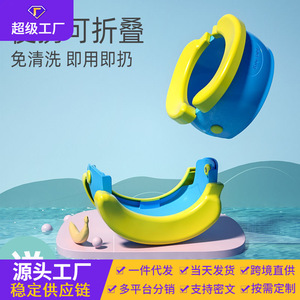Pot de toilette portable pliable pour bébé Banana Baby, siège en plastique avec couvercle, couleurs bleu, rose, jaune - Product Image 5