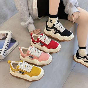 Mocasines de lona de suela gruesa, estilo pareja, lindos y adorables, con punta grande, al estilo de las celebridades, con ondas grandes y suela gruesa. - Product Image 2