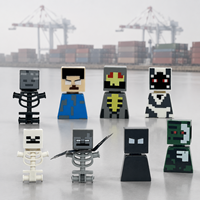 Ensemble de blocs de construction de figurines squelettes, guerriers, armes médiévales, épées, arcs, style pixel, pour enfants, garçons, cadeau